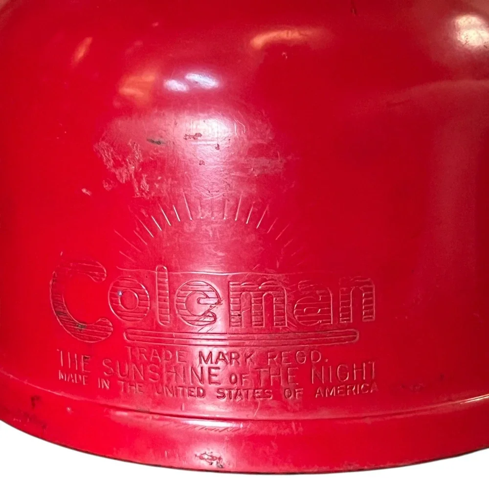 Two VTG Coleman Red 200A Lanterns Single Mantle Pyrex Globe 1962 & 1963 Made USA